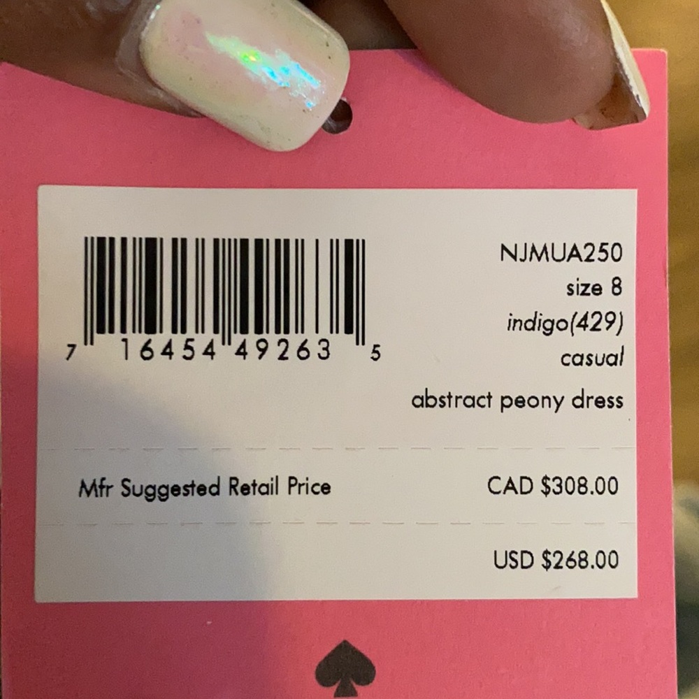 Brand New w/tag Kate Spade patterned denim mini dress!!! Cute date night dress! - Picture 3 of 3